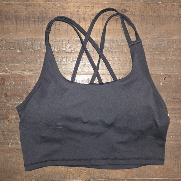 NWT Small Maurices Charcoal Strappy Sport Bra Athletic Athleisure Removable Pads - Picture 1 of 4